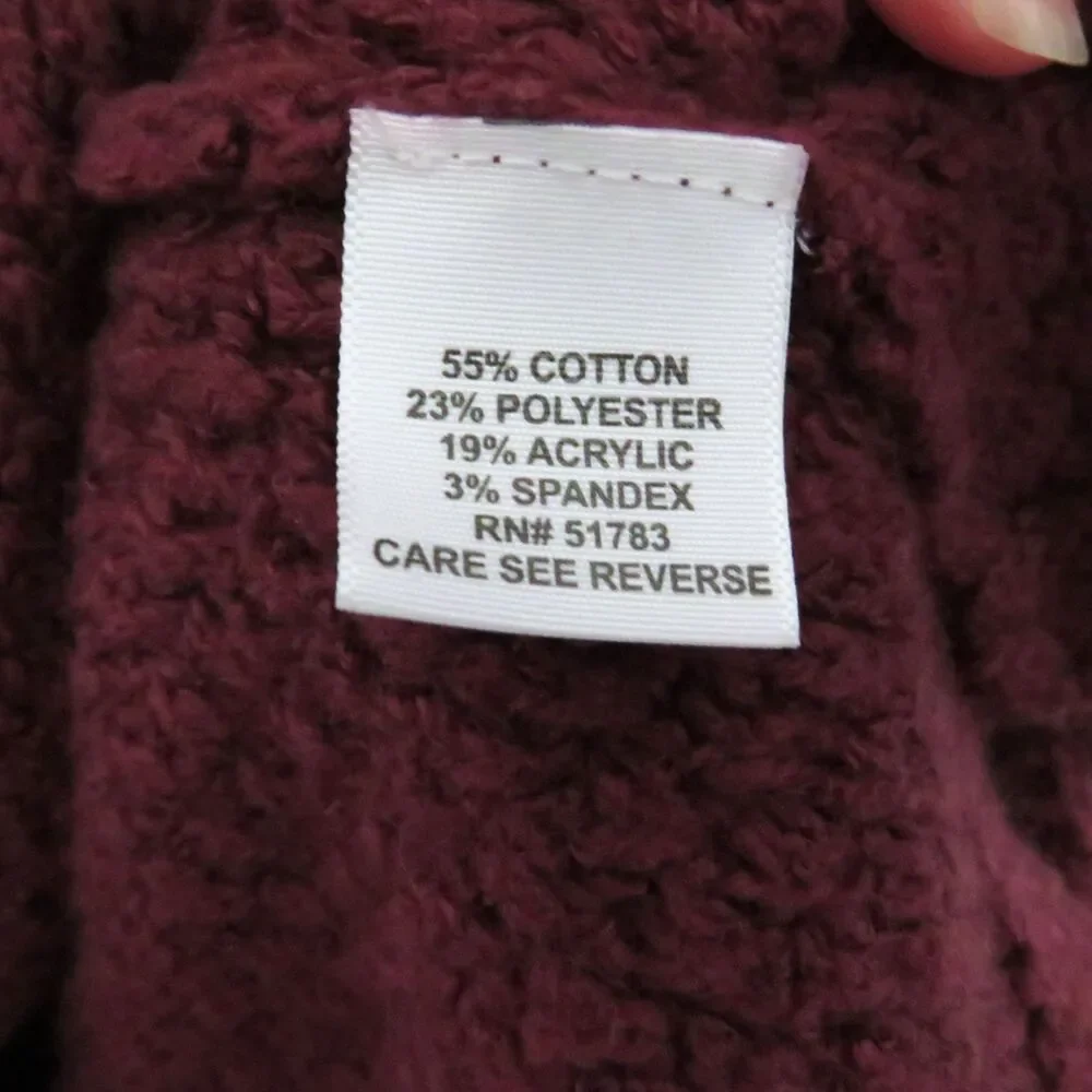 Long Sweater Women Sz S Maurice's Maroon Pullover Cowl Neck Sleeveless Tunic